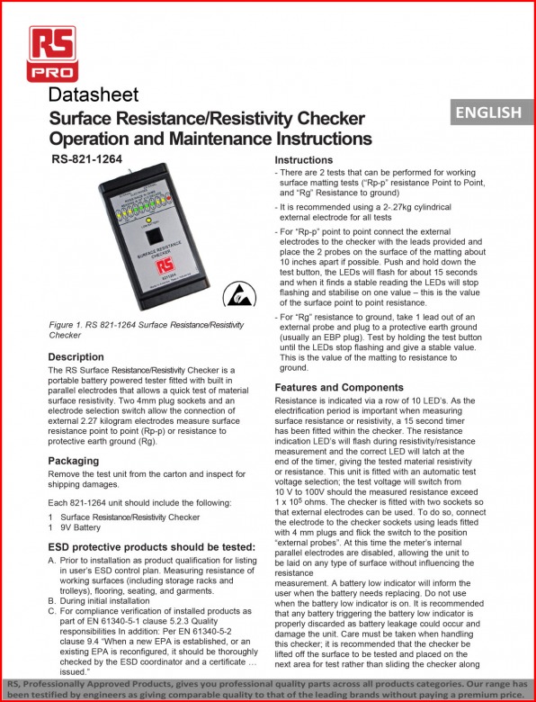 Surface Resistance Checker