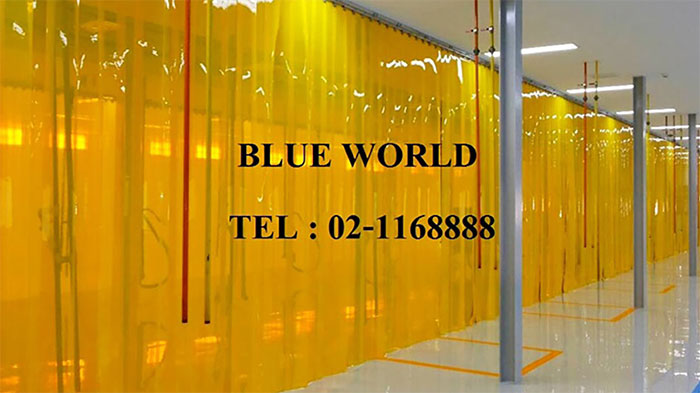 ม่านริ้วพลาสติก Blue World