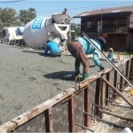 Pour concrete road - Panipon Construction Co Ltd