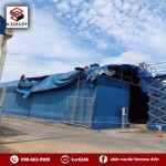 Installing a large canvas warehouse tent - K Tanatip Engineer LP