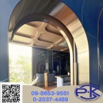 Stainless steel design and steel interior design.