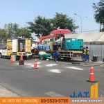 งานปิดซ่อมโพรงใต้พื้นถนนคอนกรีต - รับซ่อมพื้นทรุด - เจ.เอ.ที. กราวด์ เอกซ์เพิร์ท