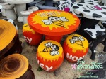 โต๊ะหินอ่อนกลมลายผึ้ง - ร้านสวนโต๊ะหินอ่อน นนทบุรี