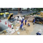 Pipe laying in the middle of the road - บริการรับเหมาก่อสร้าง ปทุมธานี