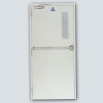 ประตูเหล็กกันไฟเจาะช่องกระจก  Fire proof door with small glass - บริษัท เอ็มพีเค แมนูแฟคเจอริ่ง จำกัด