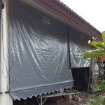 ผ้าใบชักรอกแนวดิ่งกันฝนสาด - ผ้าใบกันสาด ตลิ่งชัน ช่างขวัญ
