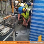 งานเกร้าท์ปิดโพรงใต้ฐานเครื่องจักร