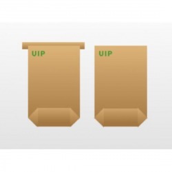 Folded paper bag in the bottom of the mouth