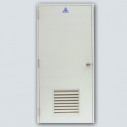 ประตูเหล็กเจาะช่องเกร็ดเล็ก Steel door with louver (bottom door)