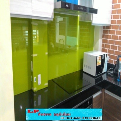 กระจกพ่นสีเขียว - ร้านติดตั้งกระจกอลูมิเนียม นนทบุรี ลัทธพล