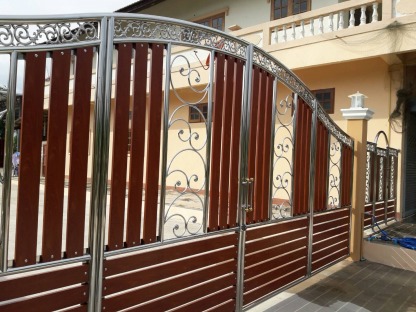 ประตูรั้วสแตนเลส เพชรบุรี - ช่างเหล็กดัด เพชรบุรี - สมบูรณ์ การช่าง