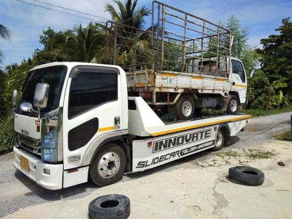 รถสไลด์ออน รับย้ายรถบรรทุก นครปฐม - รถยกศาลายา อินโนเวทสไลด์คาร์