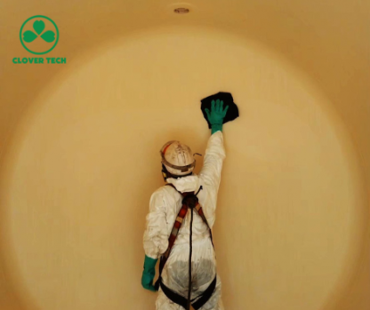 บริการล้างถังเก็บน้ำโรงงาน - รับล้างถังเคมี ถังบำบัดน้ำเสีย ระยอง - โคลเวอร์เทค