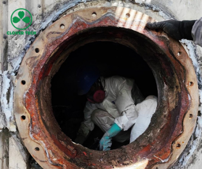 งานที่อับอากาศ 2 - รับล้างถังเคมี ถังบำบัดน้ำเสีย ระยอง - โคลเวอร์เทค