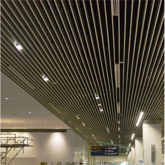 ฝ้าเส้นตรง (LINEAR CEILING) ฝ้า  ผนัง  แผงบังแดดอลูมิเนียม  แผ่นปิดผนัง  แผงบังแดดดินเผาขึ้นรูป  เรซิ่น  อะคริลิค  กระจก 