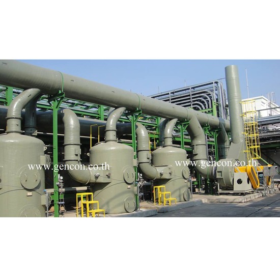 อากาศเสีย อุปกรณ์ควบคุมสำหรับโรงงาน สครับเบอร์ & คาร์บอน  ระบบบำบัดอากาศเสียแบบ wet scrubber 