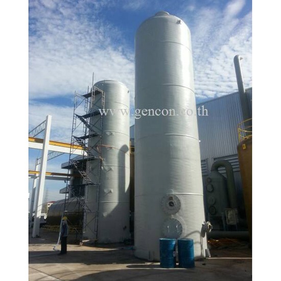 ถังไบโอสครับเบอร์ (Bio-Scrubber) ระบบบำบัดอากาศ  พัดลมไฟเบอร์กลาส พัดลมแรงดันสูง พัดลมสแตนเลส 