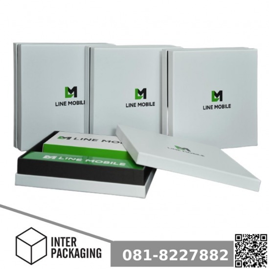 กล่องกระดาษแข็งห่อ แบบฝาครอบ ฝาบน - ล่าง กล่อง Line Mobile  กล่องกระดาษแข็งห่อ แบบฝาครอบ ฝาบน - ล่าง 
