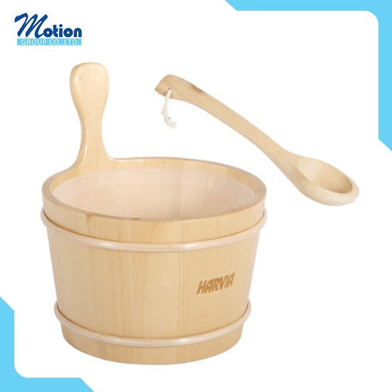 อุปกรณ์ซาวน่า ได้แก่ ถังน้ำไม้สน กระบวยซาวน่าไม้สน - จำหน่ายอุปกรณ์สระว่ายน้ำและซาวน่า-สปา