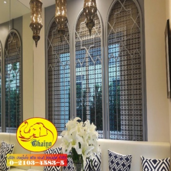 รับผลิตงานเหล็กประดับตกแต่งบ้าน - บริษัท ประตูไชโย สตีลแอนด์ สเตนเลส จำกัด - เหล็กประดับ  ช่องโชว์  ช่องลม  ประตูช่องรั้ว  เหล็กตัดเลเซอร์ 