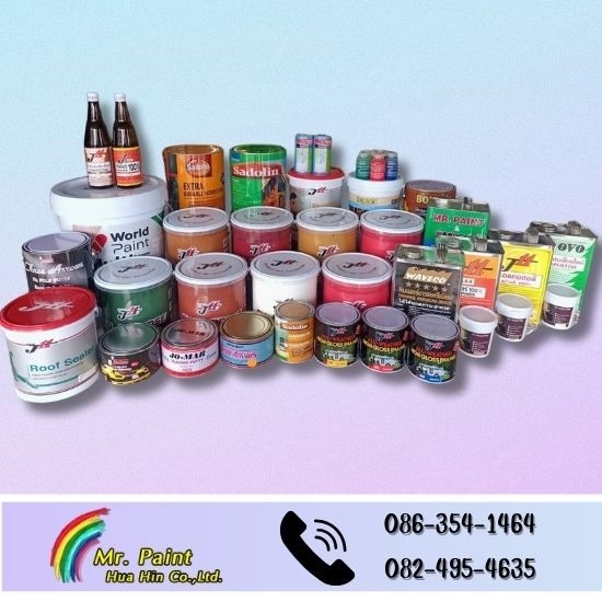 สินค้าภายใต้แบร์น มิสเตอร์เพ้นท์ สินค้าภายไต้แบร์น มิสเตอร์เพ้นท์  สีทาหลังคา Super J11  สีย้อมไม้ ซาโดลีน  สีย้อมไม้ บอนเด็กซ์ 