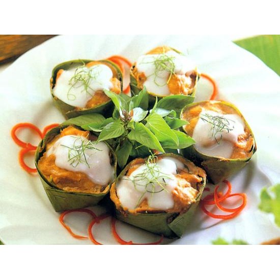 ห่อหมกปลาทับทิม  อาหารปิ่นโต 