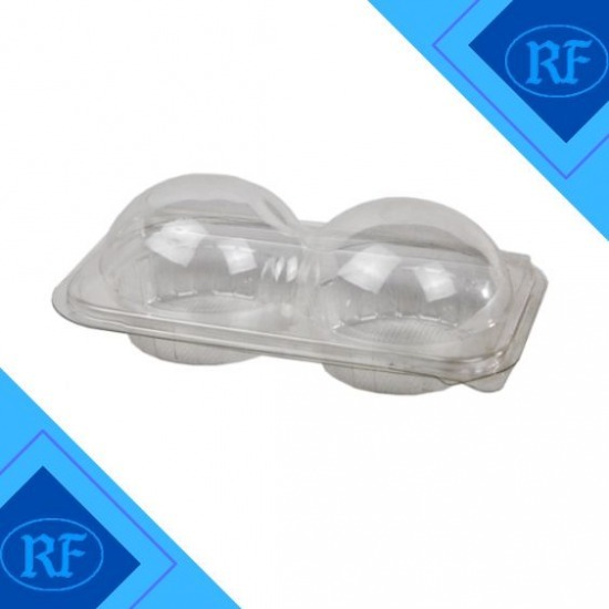 กล่องใส่ปุยฝ้ายทรงโดม ฝาพับ 2 หลุม  กล่องใส่ปุยฝ้ายทรงโดม ฝาพับ 2 หลุม