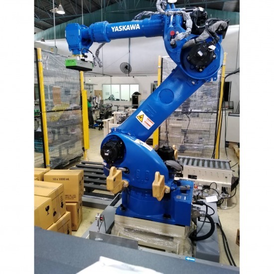 หุ่นยนต์จัดเรียงสินค้าบนพาเลท หุ่นยนต์จัดเรียงสินค้าบนพาเลท  หุ่นยนต์จัดเรียงสินค้า Yaskawa Robot  หุ่นยนต์จัดเรียงสินค้าและวัสดุ  หุ่นยนต์หยิบสินค้า  robotic palletizer 