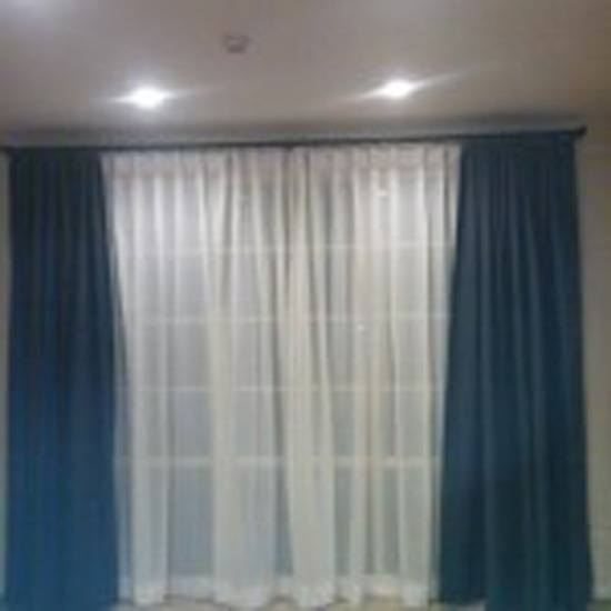 ม่านปาริชาติ เกษตรนวมินทร์_02 รับออกแบบ ติดตั้งผ้าม่าน   วอลเปเปอร์   มู่ลี่   ม่านปรับแสง   ฉากกั้นห้อง    ม่าน    ม่านจีบ   ม่านพับ   ม่านตาไก่   พรม   ม่านม้วน   รับเย็บและซักผ้าม่าน 