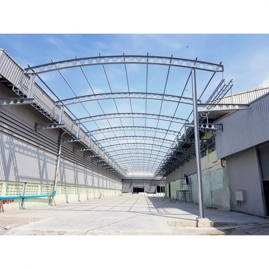 Installation of cellular beam steel structure Installation of cellular beam steel structure  Installation of steel structure cellular beam  Installation of cellular beam  Steel structure installation  cheap steel frame  lightweight steel frame  wide span  no central pillar 