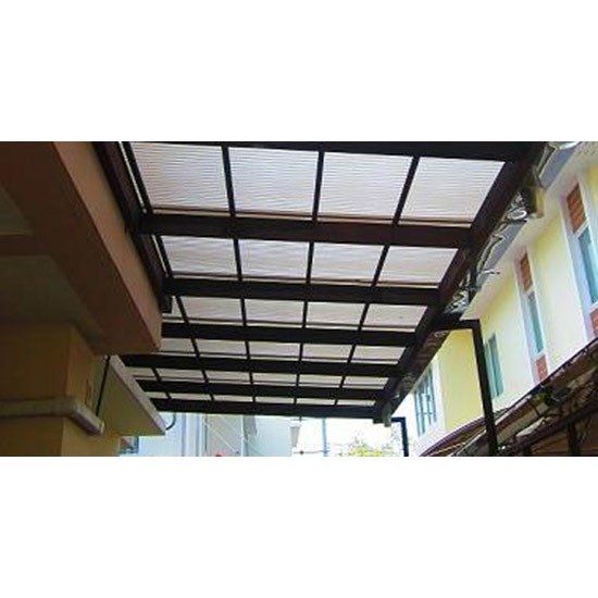 หลังคามินิเวฟโปร่งแสง ประตู  ประตูหน้าต่าง  หน้าต่าง  รางน้ำฝน  ฝ้าระแนง  หลังคา  โรงรถ 