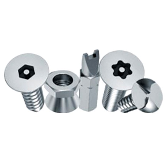 สลักภัณฑ์สำหรับงานด้านความปลอดภัย Security Fasteners สลักผ่าข้าง  สลักทรงกระบอก  สลักสไปร่อน  สลักปลอกเบ่ง  ปิ๊นสแตนเลส  สลักทรงเรียว สลักแบบเคลฟวิส  บานพับประตู  น็อตสกรูสำหรับงานชีทเมทัล  น็อตสกรูสำหรับงานไม้  สกรูยึดโลหะ  อุปกรณ์แผงวงจรไฟฟ้า  แหวนล็อค  น๊อตสกรู  สกรู 