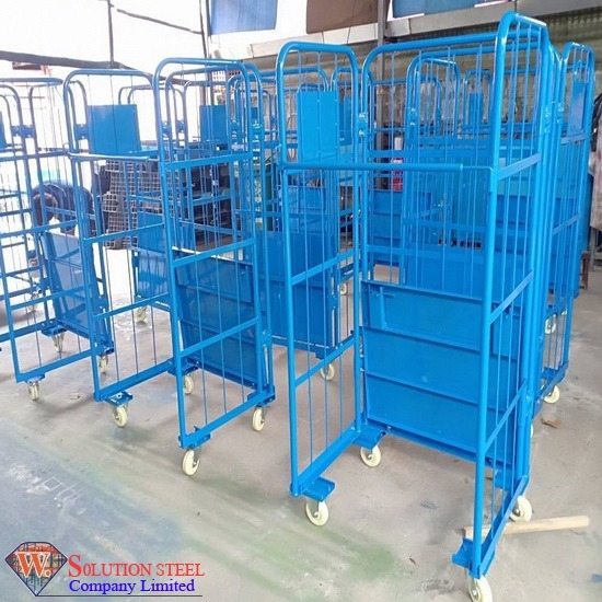 รถเข็นเหล็กทรงสูง Roll Pallet รถเข็นเหล็กทรงสูง Roll Pallet