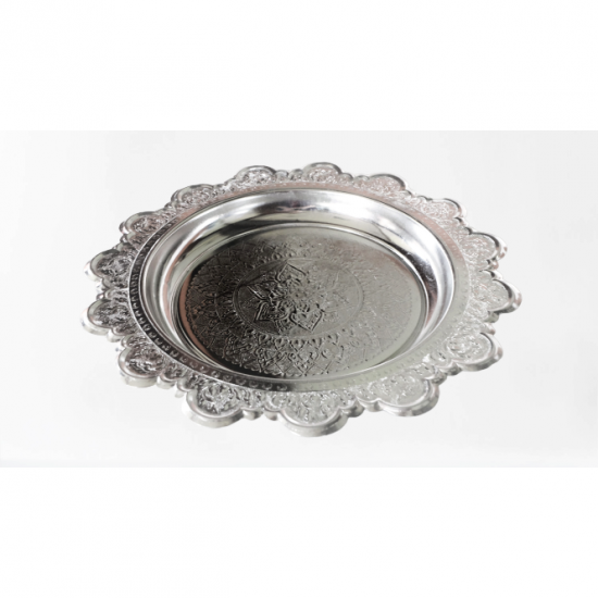 ถาดกลมอลูมิเนียมลายไทย