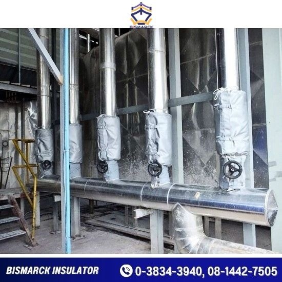 ติดตั้งงานฉนวนผ้าหมอน (Insulation Jacket) - ฉนวนหุ้มท่อ เครื่องจักร แทงค์และวาล์ว - บิสมาร์ค เมทัล