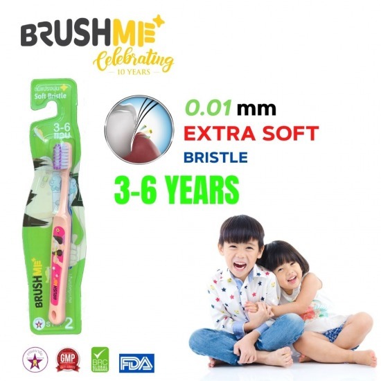 แปรงสีฟันเด็ก BrushMe Step2 สำหรับวัย 3-6ปี แปรงสีฟันเด็กเล็ก  แปรงสีฟันเด็ก 3 ขวบ 