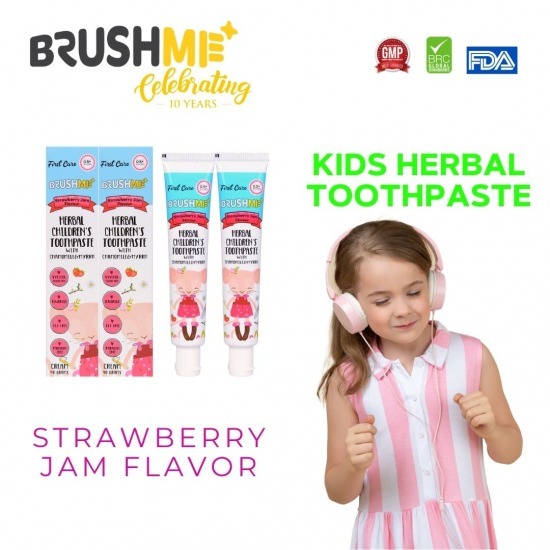 ยาสีฟันกึ่งสมุนไพรสำหรับเด็ก BrushMe ยาสีฟันเด็ก  ยาสีฟันสำหรับเด็ก  ยาสีฟันเด็ก 1 ขวบ 