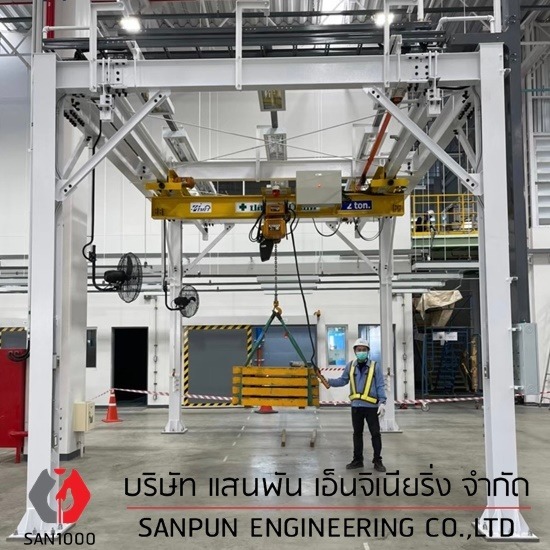 เครนเหนือศีรษะแขวนวิ่งใต้ราง เครนเหนือศีรษะแขวนวิ่งใต้ราง