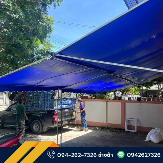 ผ้าใบแบบค้ำยัน ผ้าใบแบบค้ำยัน  ผ้าใบกันสาด 