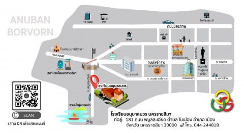 แผนที่รูปภาพ - โรงเรียนอนุบาลบวรนครราชสีมา