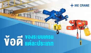 ข้อดีของระบบเครนแต่ละประเภท 	