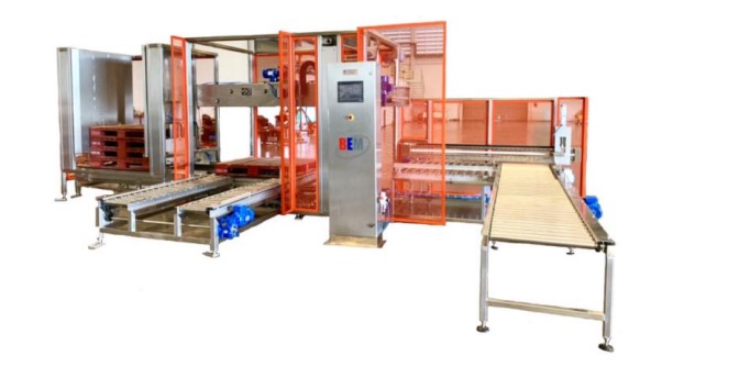 เครื่องจัดเรียงกล่องวางใส่พาเลท 