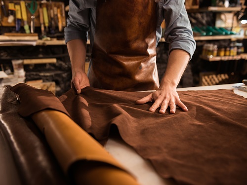 working withleather textile