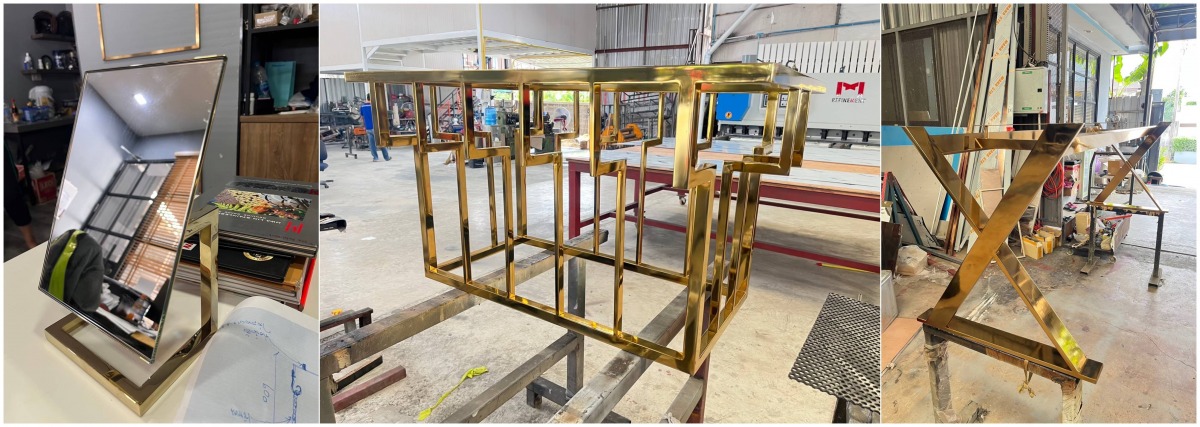 รับผลิตงานสแตนเลสสีทอง รับผลิตงานสแตนเลสสีทอง