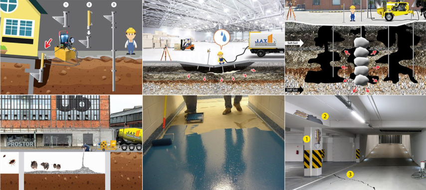 ปรับพื้นทรุด อาคารทรุด ท้ังซ่อมคอนกรีต