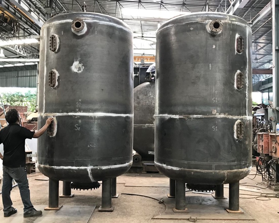 ติดตั้งถัง Steel Mix-Bed Tank ติดตั้งถัง Steel Mix-Bed Tank