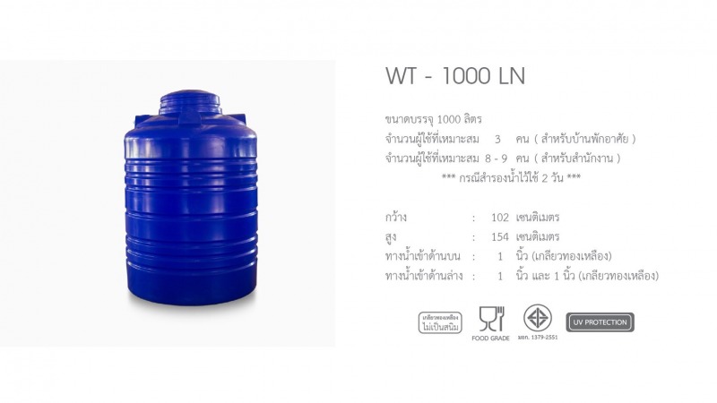 ขายถังเก็บน้ำบนดิน1000ลิตรราคาถูก