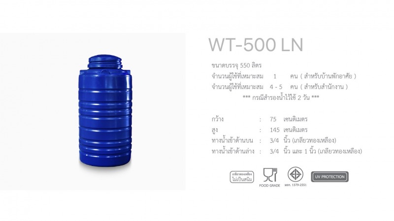 ขายถังเก็บน้ำบนดิน500ลิตรราคาถูก