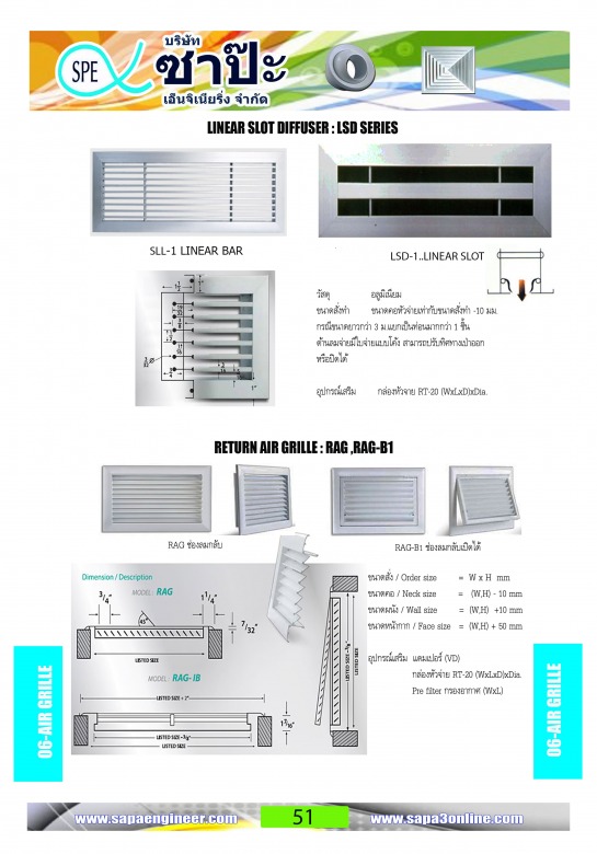 หน้ากากแอร์อลูมิเนียม