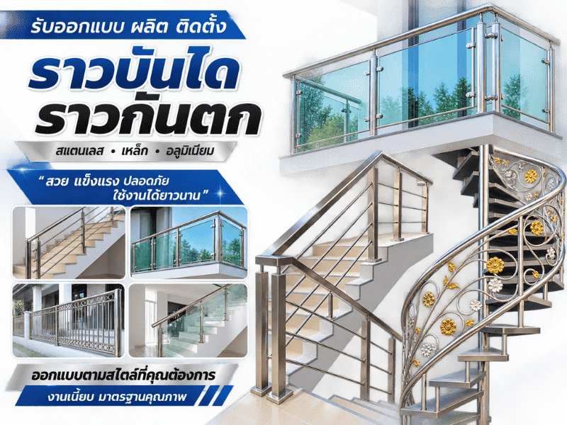 รับออกแบบ ทำราวบันได ทำราวกันตก